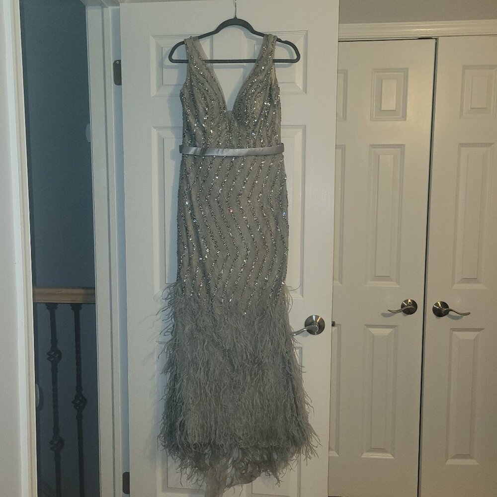 Basix Grey and Silver Gown Size 10